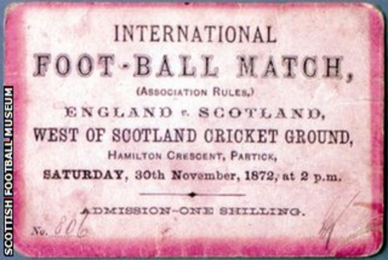 An original ticket to the first famous match