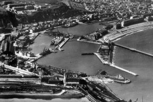 Aerial Western Docks and Seafront pre train ferry 1933